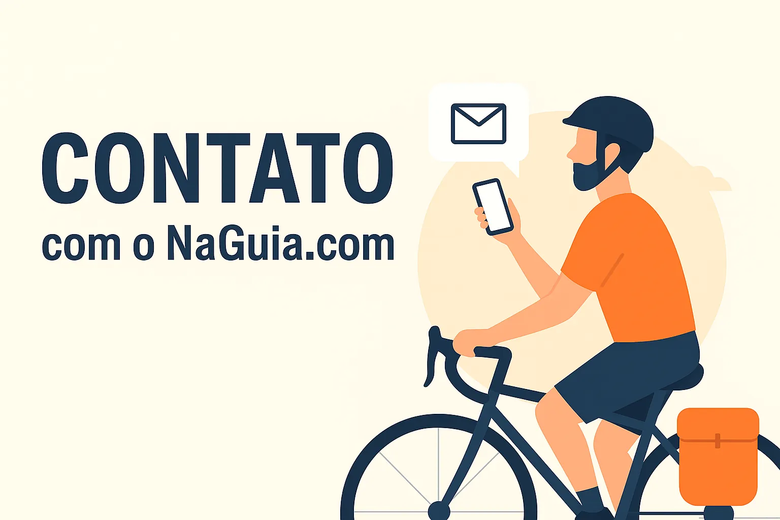 Fale Conosco no NaGuia.com - Ciclista com celular